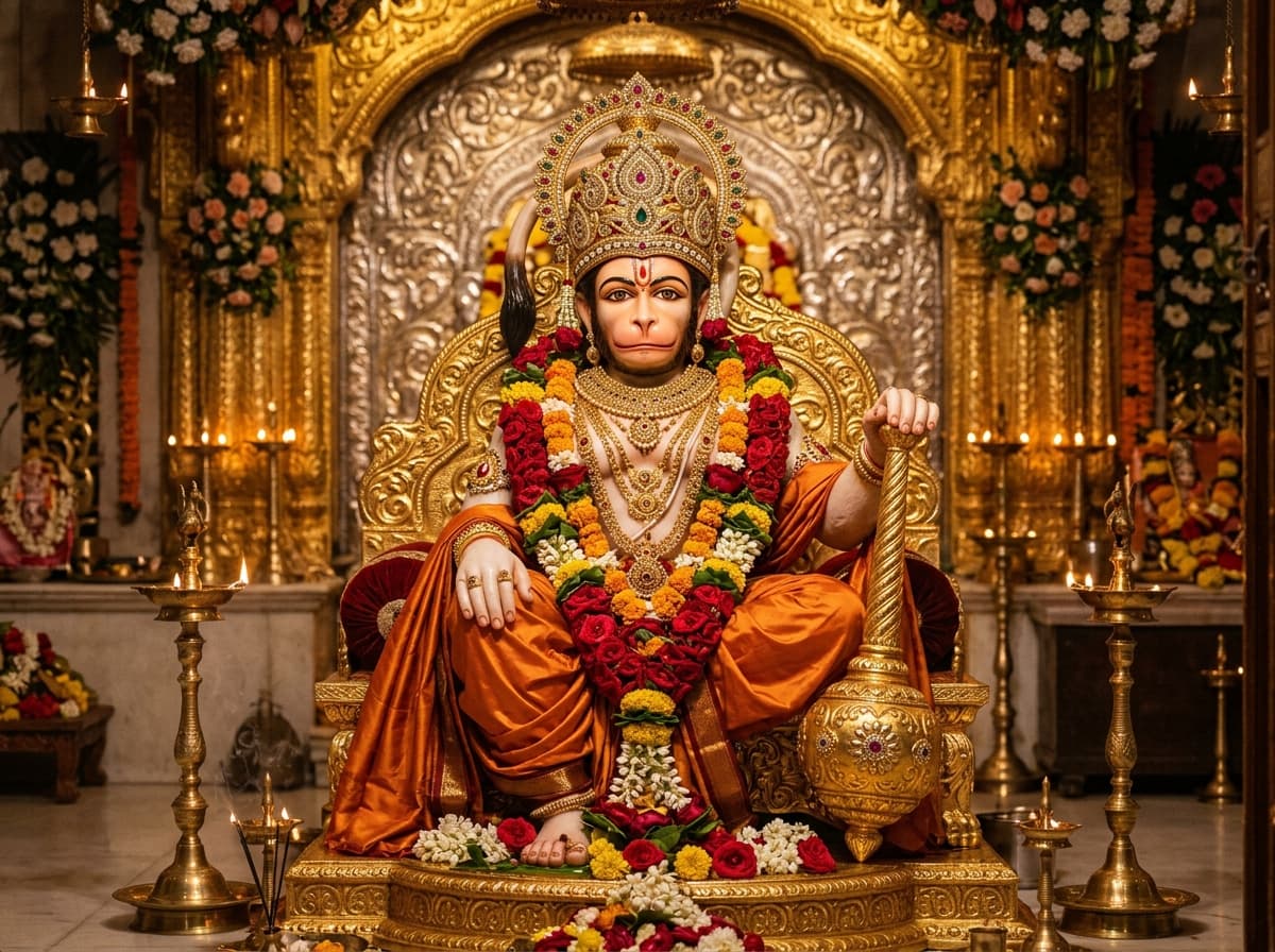 Shree Kashtabhanjan Dev Photo - Divine Hanumanji Sanctum Darshan in Salangpur