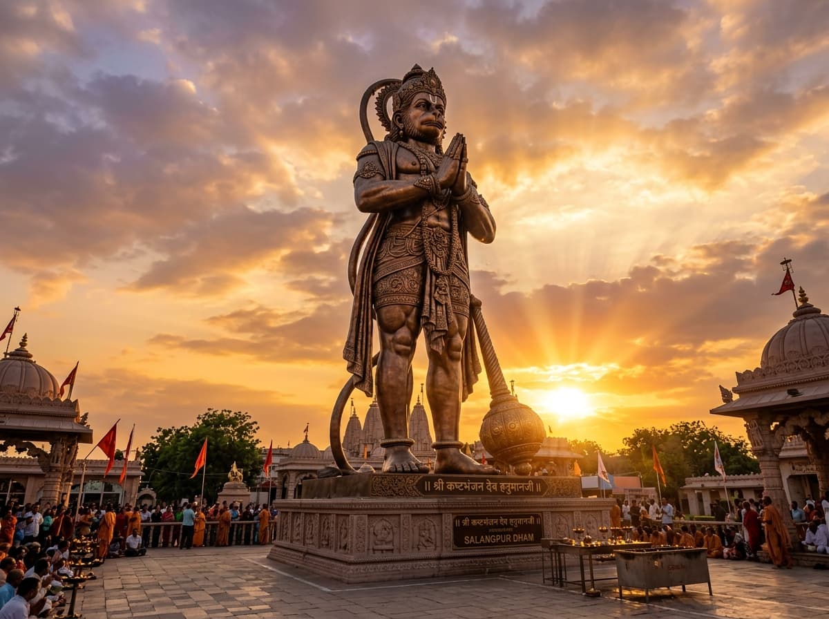 King of Salangpur Photo - 54ft Colossal Bronze Statue during Golden Hour Sunset