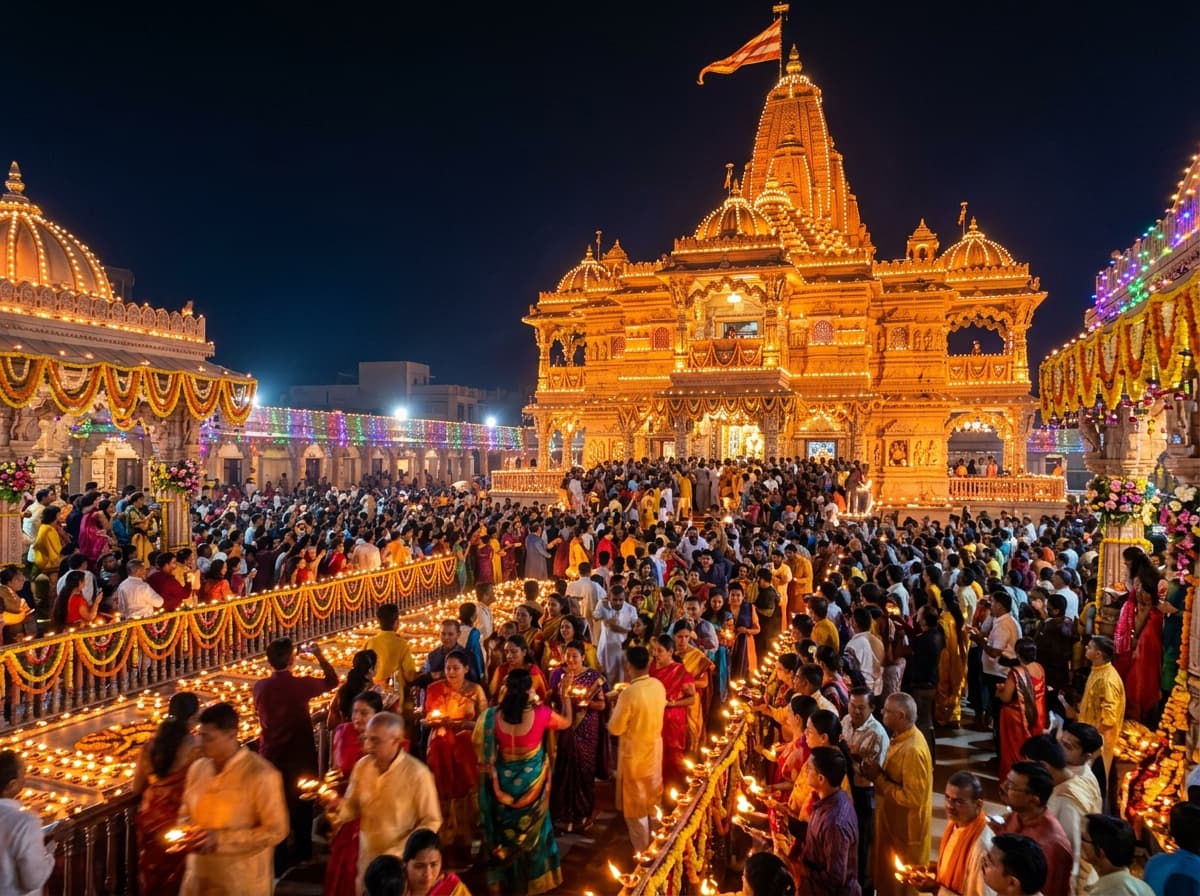 Salangpur Navratri Photo - Kashtabhanjan Dev Temple Illuminated for Deepotsav and Festivals